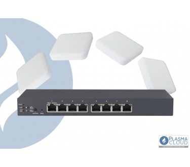 Plasma Cloud Switch Bundle PS8-L PoE Network Switch and PAX1800 2.4GHz and  5GHz WiFi 6 wireless access points